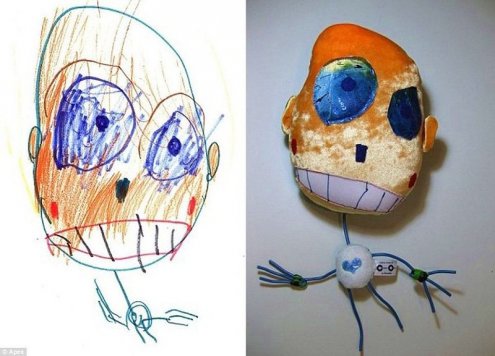 Игрушки по детским рисункам от Венди Цао