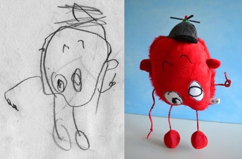 Игрушки по детским рисункам от Венди Цао