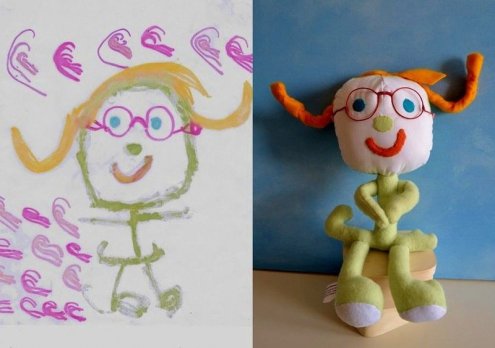 Игрушки по детским рисункам от Венди Цао