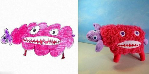 Игрушки по детским рисункам от Венди Цао