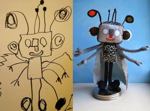 Игрушки по детским рисункам от Венди Цао