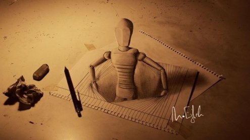 Трехмерные рисунки карандашом