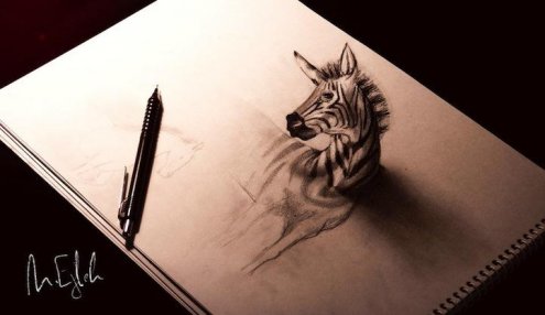 Трехмерные рисунки карандашом