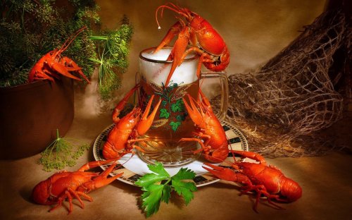 Пятничный натюрморт - пиво с раками!